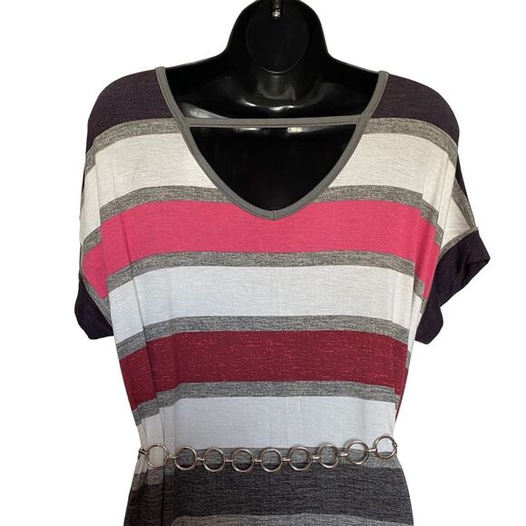 LuLaRoe Macy Striped Maxi Dress with Side Vents Sz M NWT - Picture 6 of 11